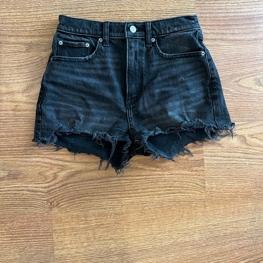 Abercrombie & Fitch Dark Denim High Rise Shorts